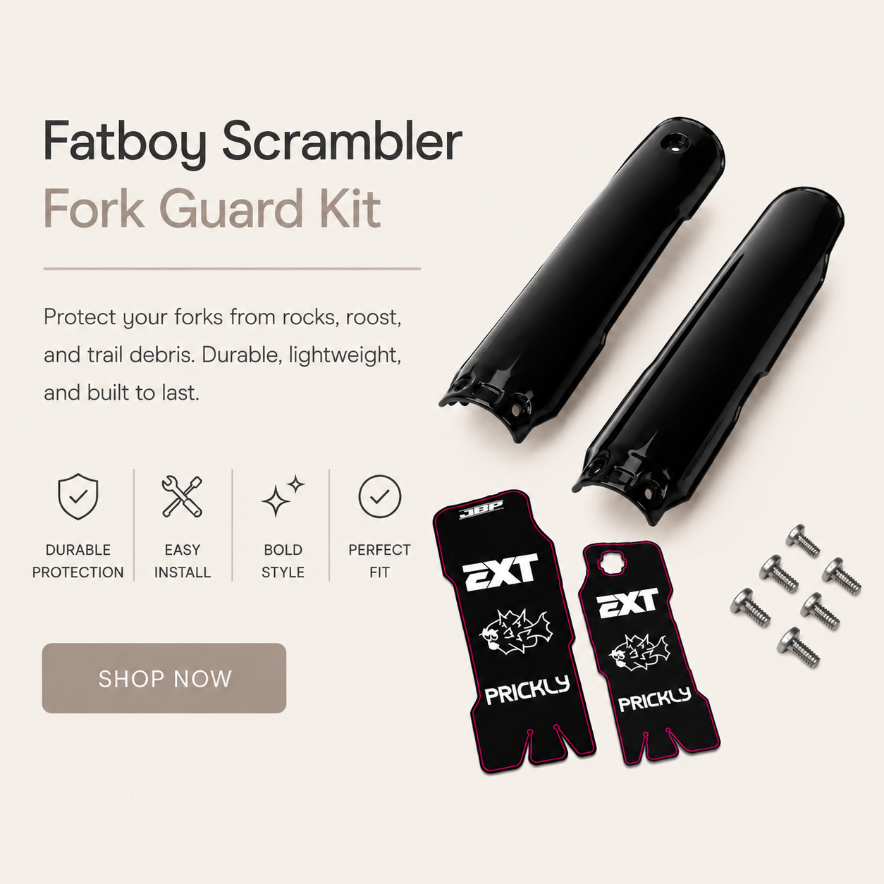 Fatboy Scrambler Fork Guard Kit - VR Customs